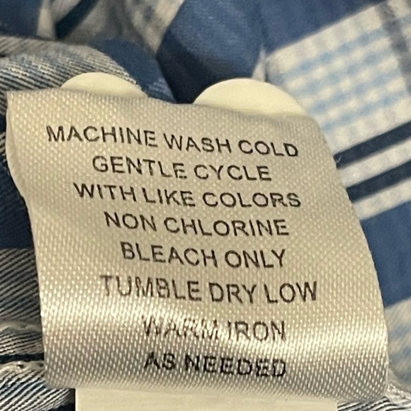 Johnnie-O Navy and White Plaid Shirt - Picture 12 of 14